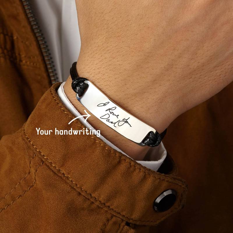 Tatsächliche Handschrift Geschenk Für Männer, Individuelles Ihn, in Erinnerung An Papa, Armband Mann, Handgeschrieben von Menation