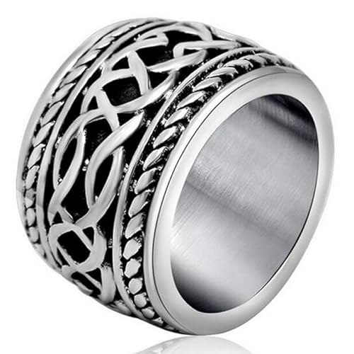Breite Edelstahl Herren Ring Celtic Knot-20mm von Mendes