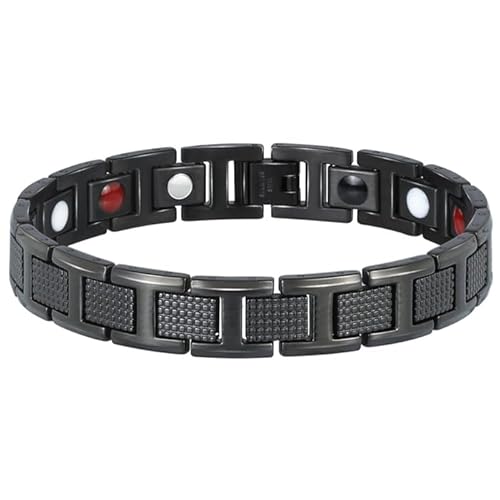 Edelstahl Herren Armband Magnete Schwarz von Mendes