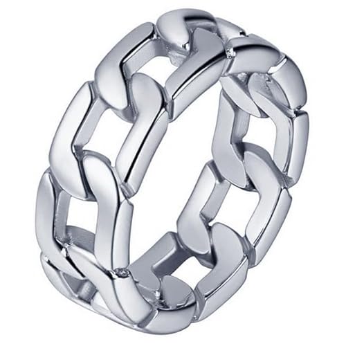 Edelstahl Herren Ring Cuban Link Silber-21mm von Mendes