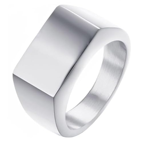 Edelstahl Siegelring Silber von Mendes Jewelry-21.5mm von Mendes