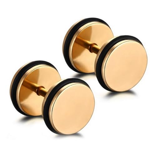 Hantel Stud Ohrringe Edelstahl Gold von Mendes