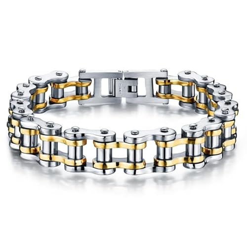 Herren Armband Edelstahl Biker Kette Silber Gold von Mendes