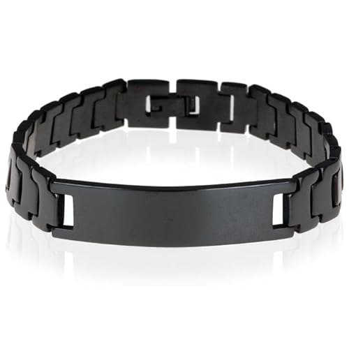 Herren Armband Mendes Edelstahl ID Schwarz von Mendes