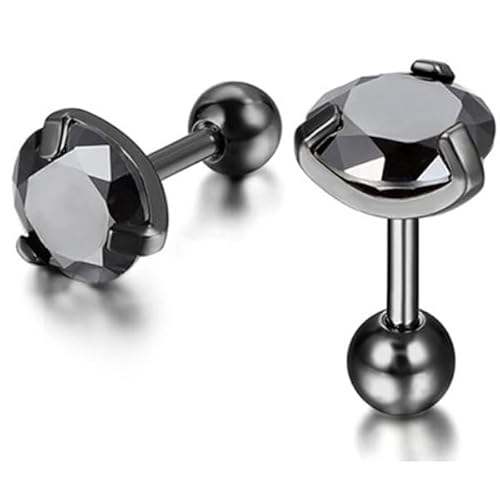 Herren Ohrringe Schwarz Königs Königskrone Schwarz-5mm von Mendes