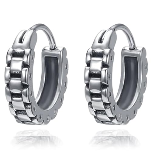 Herren Ohrringe Stahl Silber durchbrochene Details von Mendes