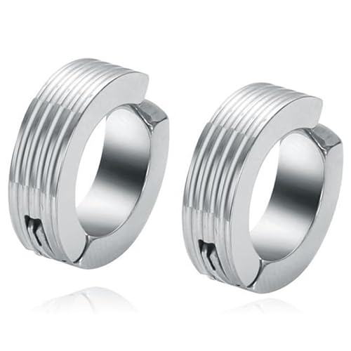 Herren Ohrringe ohne Löcher Silber aus Edelstahl von Mendes