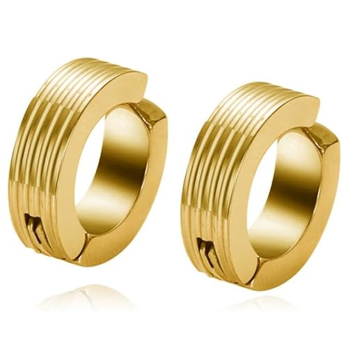 Herren Ohrringe ohne Löcher goldfarben aus Edelstahl von Mendes