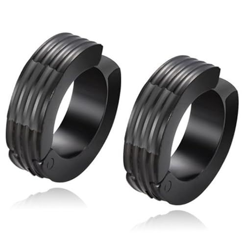 Herren Ohrringe ohne Löcher schwarz aus Edelstahl von Mendes