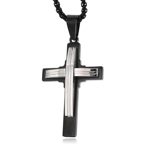 Herren Venezianische Gliederkette mit Schwarz Silber Anhänger von Mendes