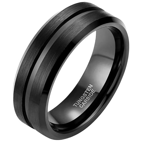 Herrenring Wolfram Schwarz 8mm-19mm von Mendes