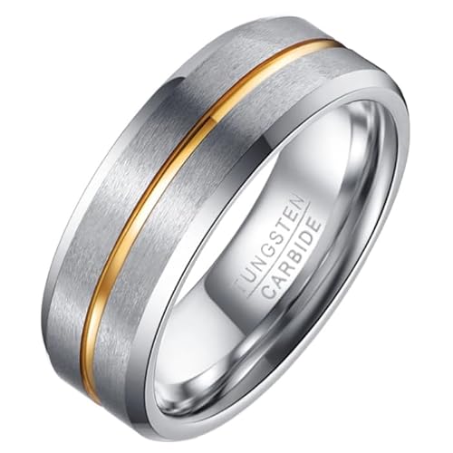 Herrenring Wolfram Silber Gold 8mm-18mm von Mendes