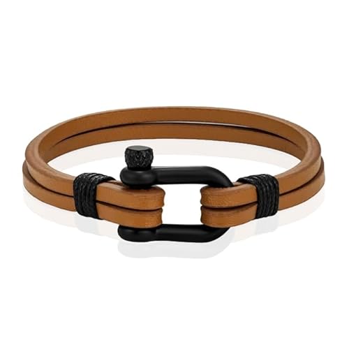 Mendes Doppeltes Lederband - D-Shackle Camel-23cm von Mendes