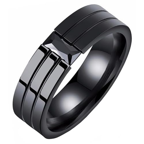 Mendes Edelstahl Herren Ring Schwarz -19mm von Mendes