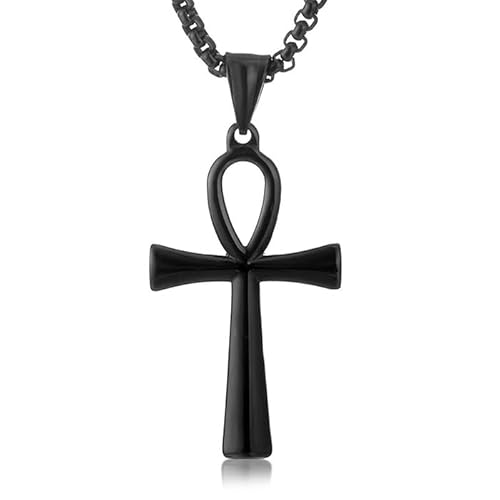 Mendes Herren Halskette Edelstahl Ägyptischen Schlüssel Schwarz von Mendes