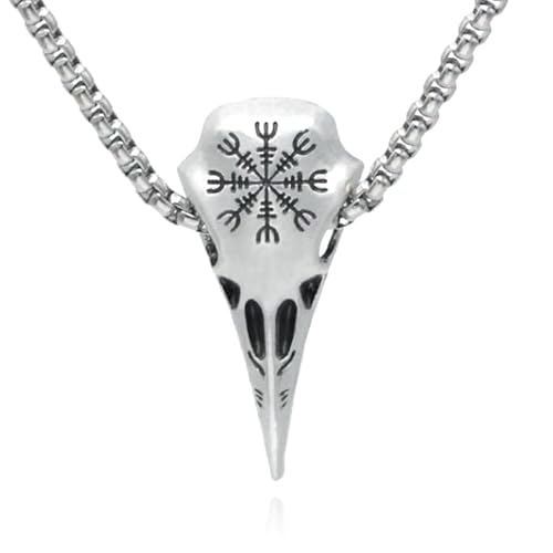 Mendes Herren Halskette Edelstahl Viking Raven von Mendes