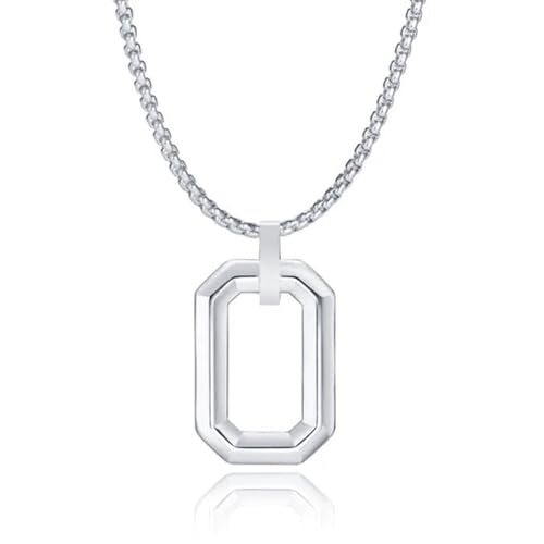 Mendes Herenketting met Minimalistische Geometrische Hanger - Zilver von Mendes