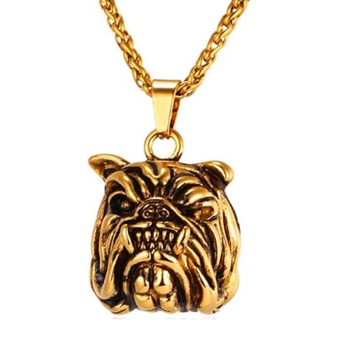 Mendes Herren Kettenanhänger Bulldog Gold von Mendes