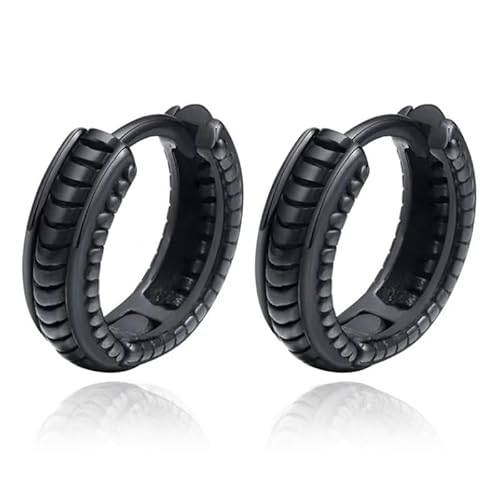 Mendes Herren Ohrringe - Edelstahl, Schwarz, Punk-Muster von Mendes