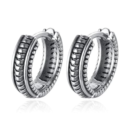 Mendes Herren Ohrringe - Edelstahl, Silber, Punk Muster von Mendes