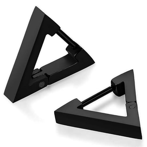 Mendes Herren Ohrringe Edelstahl Dreieck Schwarz von Mendes