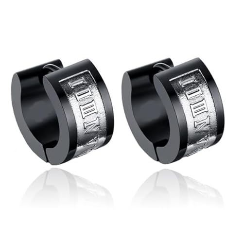 Mendes Herren Ohrringe Roman Numeral Schwarz von Mendes