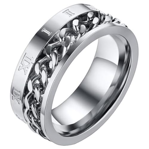 Mendes Herrenring Cuban Link Roman Numeral Silver-19mm von Mendes