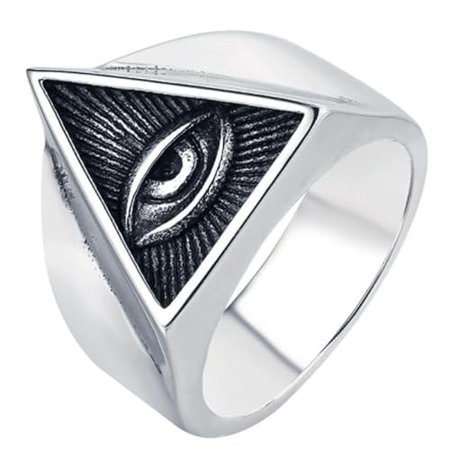 Mendes Herrenring Edelstahl Silber Auge von Horus-21.5mm von Mendes