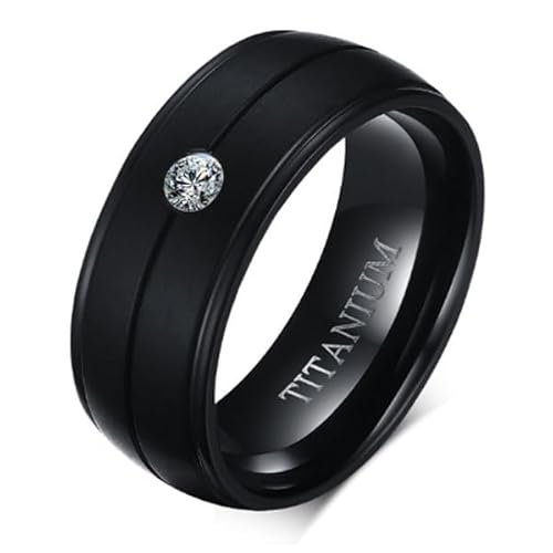 Mendes Herrenring Titan Schwarz Zirkon-21mm von Mendes