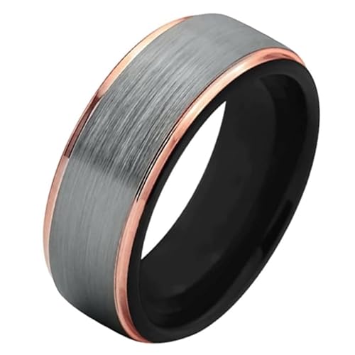 Mendes Herrenring Wolfram Silber Schwarz Gold 8mm-18mm von Mendes
