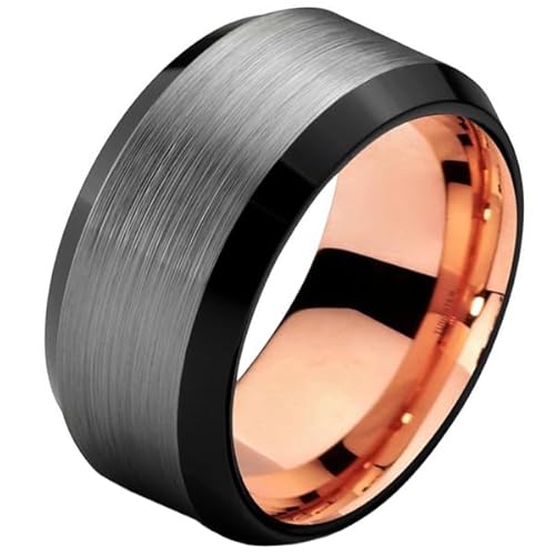 Mendes Herrenring Wolfram Silber Schwarz Rose 8mm-19mm von Mendes