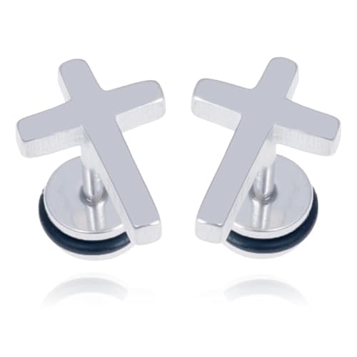 Mendes Kreuz Ohrstecker Edelstahl Silber von Mendes