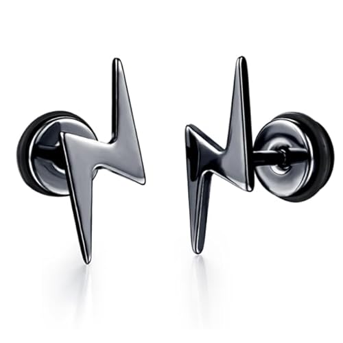 Mendes Lightning Stud Ohrringe Schwarz von Mendes