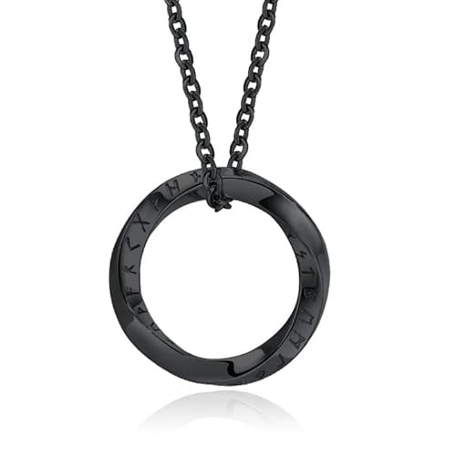 Mendes Nordic Herren Halskette - Rune Circle Black von Mendes