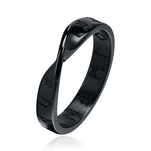 Mendes Nordic Herren Ring- Rune Script Black-21mm von Mendes