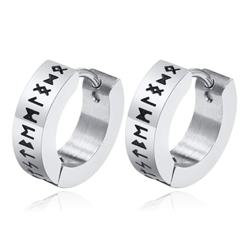 Mendes Rune Script Ohrring - Silber Wikinger von Mendes