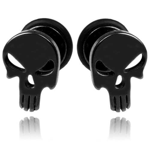 Mendes Schädel Ohrstecker Edelstahl Schwarz von Mendes