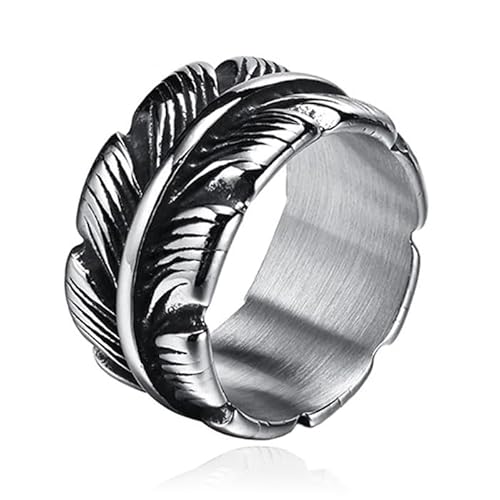 Mendes Schmuck Ring für Männer - Feder Silber-18mm von Mendes