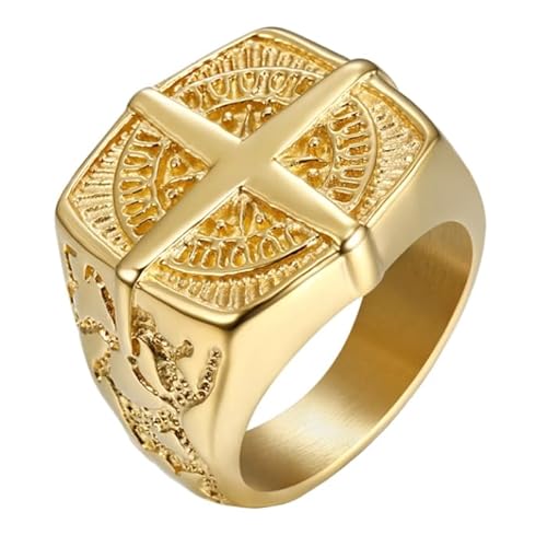 Mendes Siegelring Edelstahl Goldfarben Kompass Navigator-19mm von Mendes