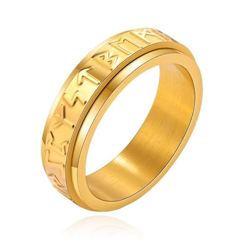 Mendes Viking Script Ring - Edelstahl Gold-19mm von Mendes
