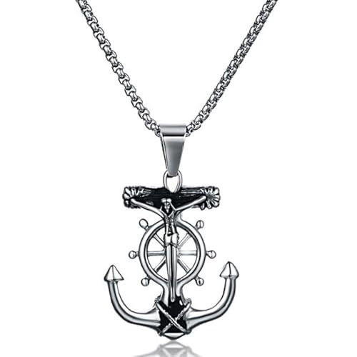 Mendes heren ketting Edelstaal Anker kettinghanger Zilverkleurig von Mendes