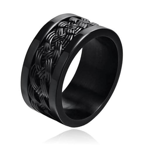 Schwarz Herren Ring Weben Band - Mendes Jewelry-18mm von Mendes
