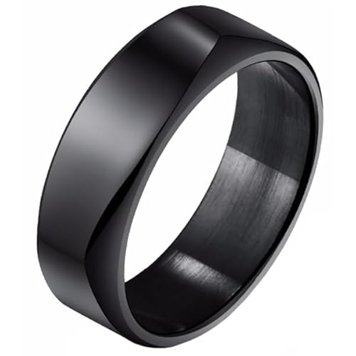 Schwarz Mendes Herrenring poliert Stahl-17mm von Mendes