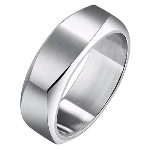 Silberfarbene Mendes Herren Ring poliert Stahl 20mm von Mendes