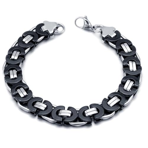 Stahl Herren Armband Mendes König Link Schwarz - 23cm von Mendes