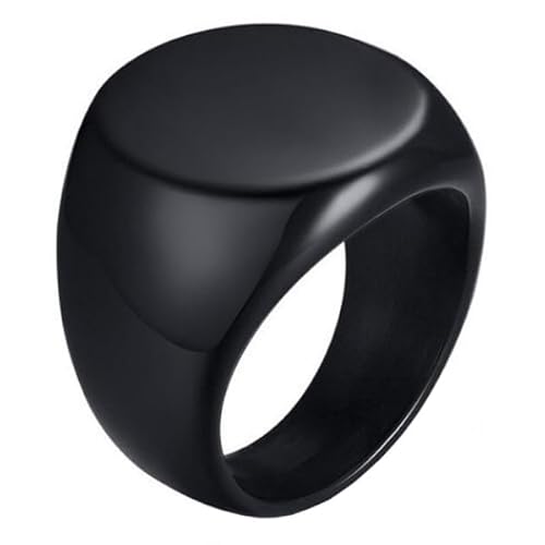 Stahl Herren Ring Mendes Runde Dichtung Schwarz-21mm von Mendes