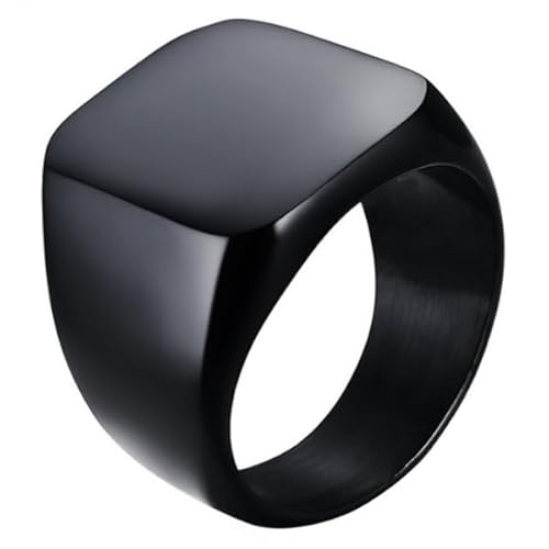 Stahl Siegelring von Mendes Schwarz-19mm von Mendes