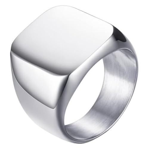 Stahl Siegelring von Mendes Silber-21mm von Mendes