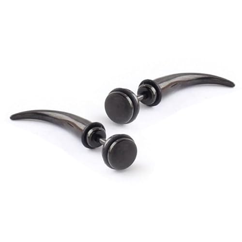 Titan Stud Ohrringe Horn Schwarz von Mendes