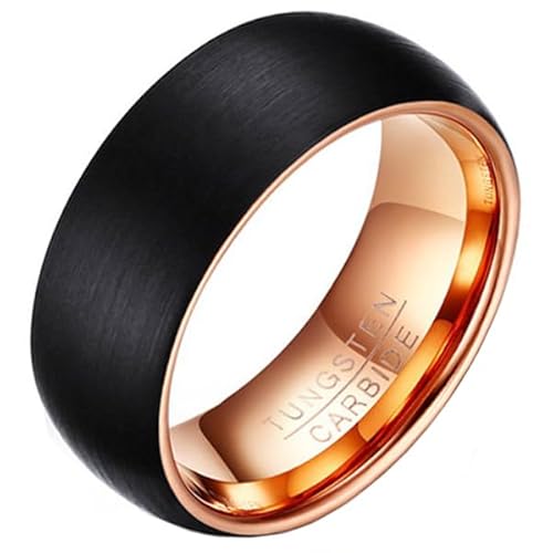 Wolfram Herren Ring Schwarz mit Rose 8mm-21mm von Mendes